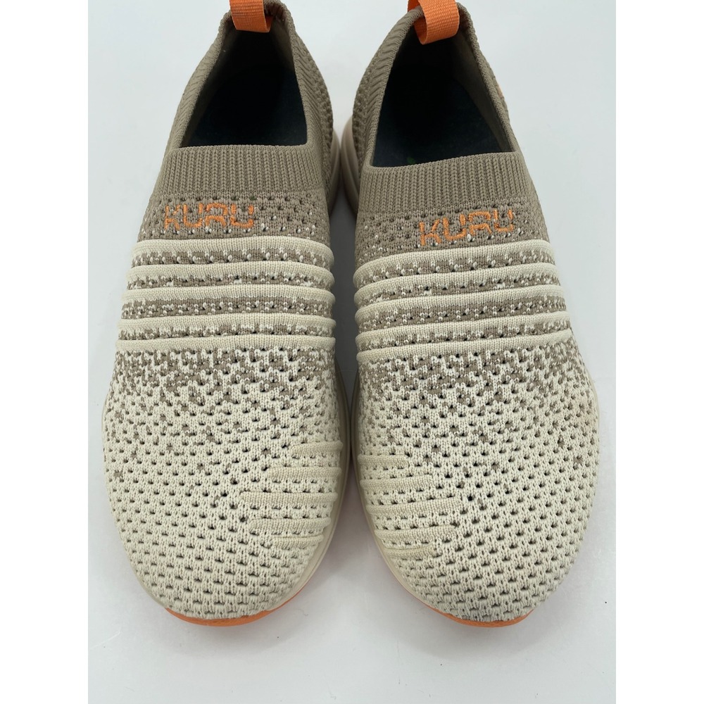 Kuru Womens Slip On Sneakers 5.5 Taupe Orange Nova Knit Walking Comfort Shoes - Picture 9 of 12